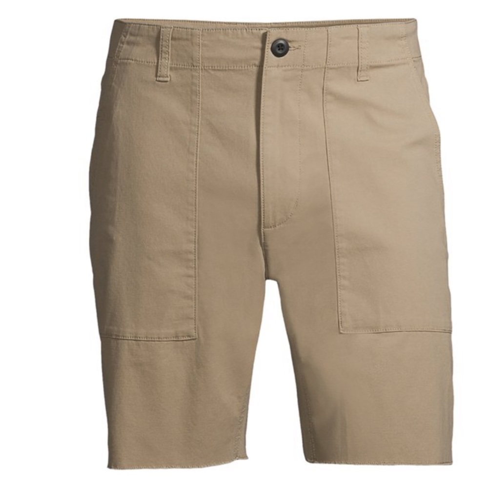 No Boundaries Men's Stretch Flat Front Khaki Shorts (Above the Knee)Fray Hem NEW